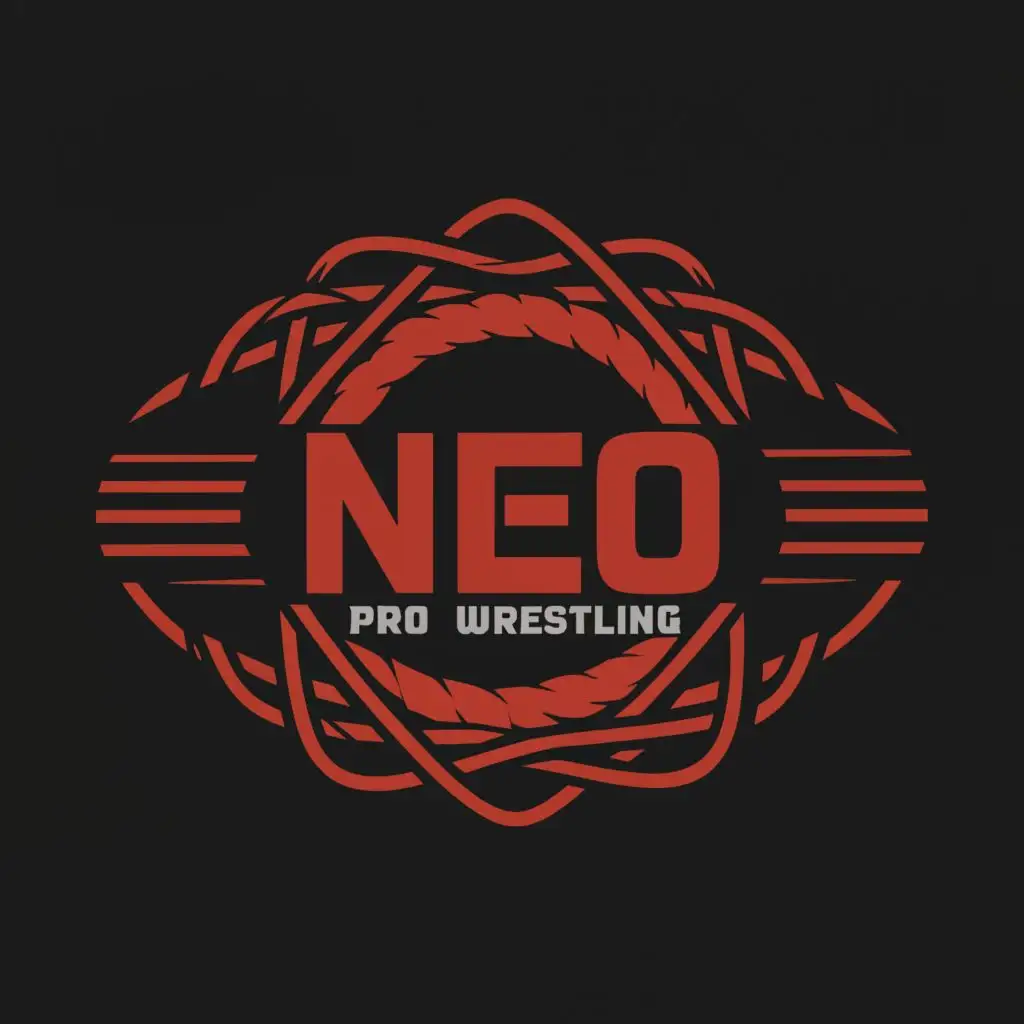 a logo design,with the text "Neo Pro Wrestling", main symbol:    Japanese Influence: The overall design incorporates elements inspired by Japanese culture. This symbolizes the rising status and potential of the Neo Pro Wrestling promotion.

Sleek Font: The font used for "Neo Pro Wrestling" is modern and sleek, representing the contemporary approach of the company.

Traditional Wrestling Elements: The wrestling ring silhouette in the background and the wrestling ropes subtly integrated into the design reflect the core essence of the business - professional wrestling.

Subdued Color Palette: The color palette consists of deep reds and blacks, giving the logo a bold and powerful appearance while also maintaining a somewhat traditional feel.

Minimalistic Design: The logo maintains a clean and minimalistic look, which is suitable for a small and new company, emphasizing its focus on the in-ring product rather than elaborate branding.,Minimalistic,be used in Sports Fitness industry,clear background