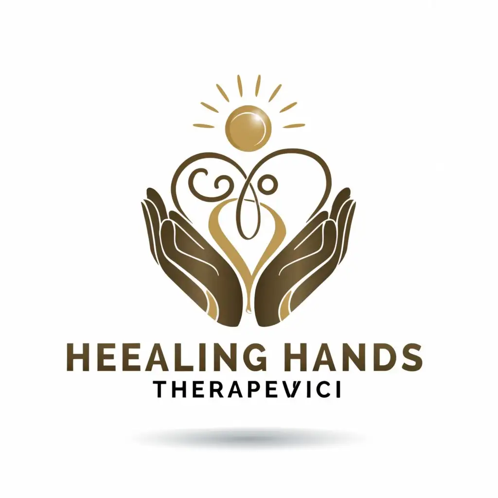 a logo design,with the text "Healing Hands Therapeutic", main symbol:massaging hands,complex,clear background