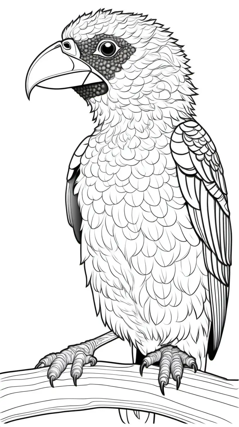 coloring page for adults, Barbet, in Africa, clean outline, no shade