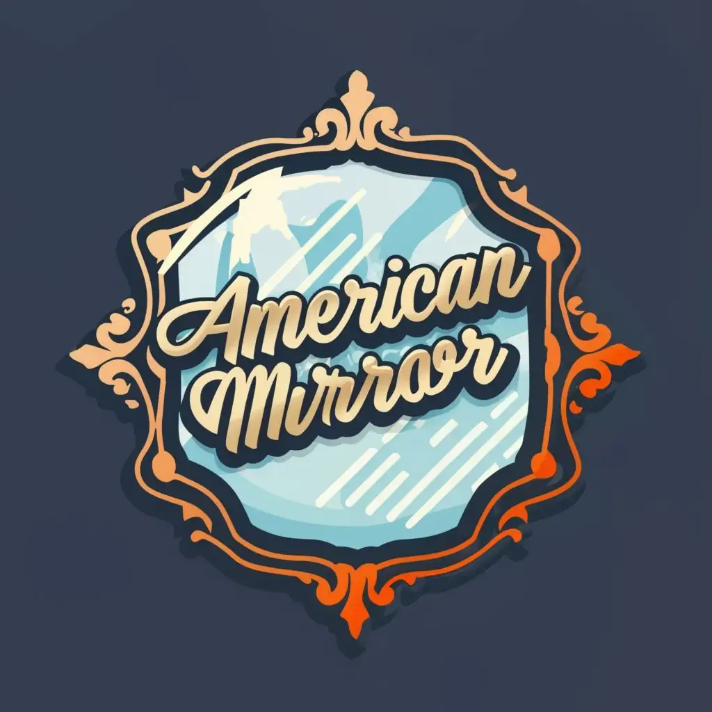 logo, mirror, with the text "American Mirror", typography, be used in Travel industry