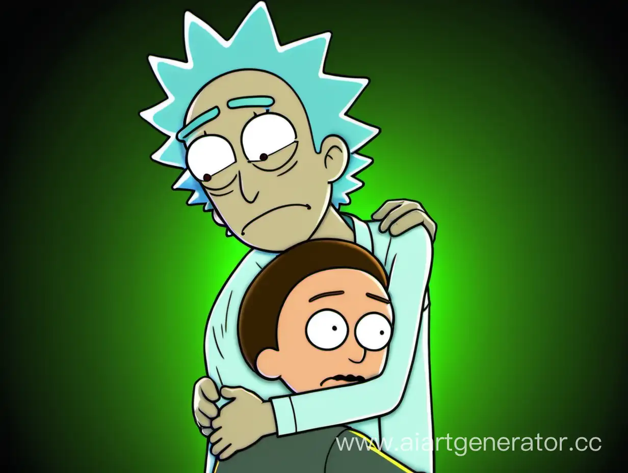 rick sanchez hugs morty smith