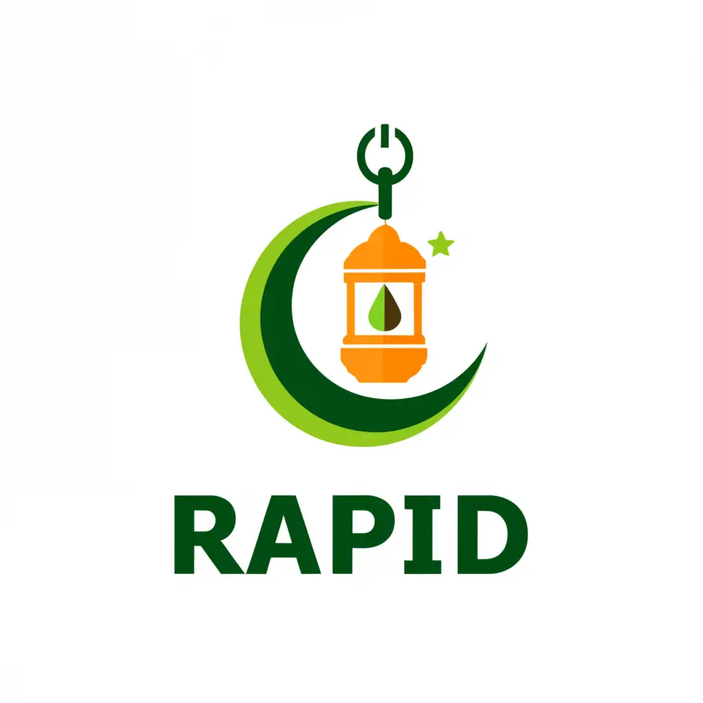 LOGO-Design-For-rap1d-Islamic-Lantern-and-Medical-Symbol-in-Green-Minimalistic-Style