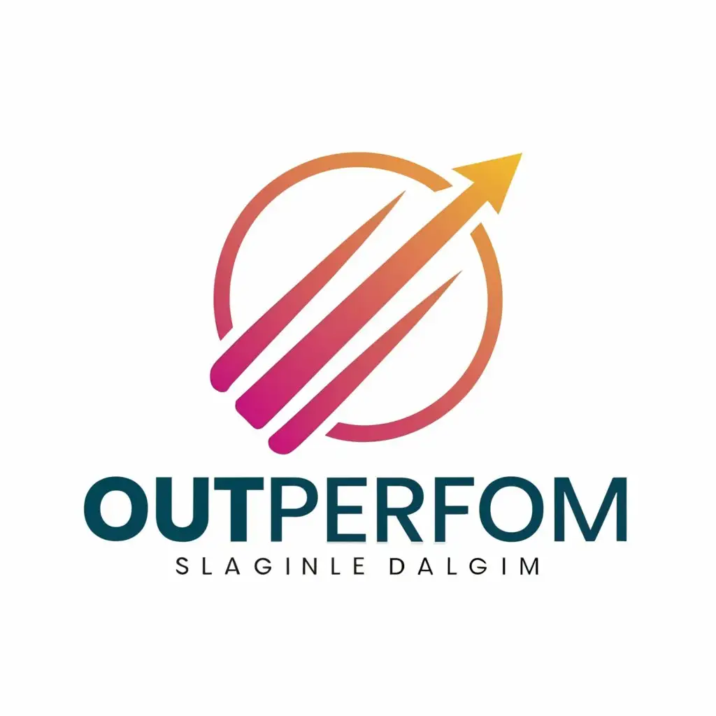 a logo design,with the text "Outperform", main symbol:Upward fiery arrow,Moderate,be used in Home Family industry,clear background