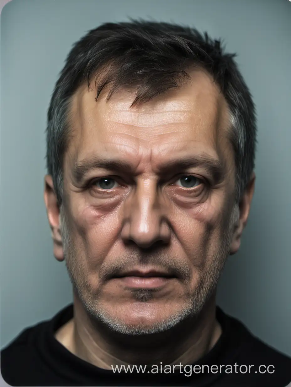 Mature-Russian-Man-in-Prison-Wearing-Black-Work-Sweatshirt-Passport-Photo