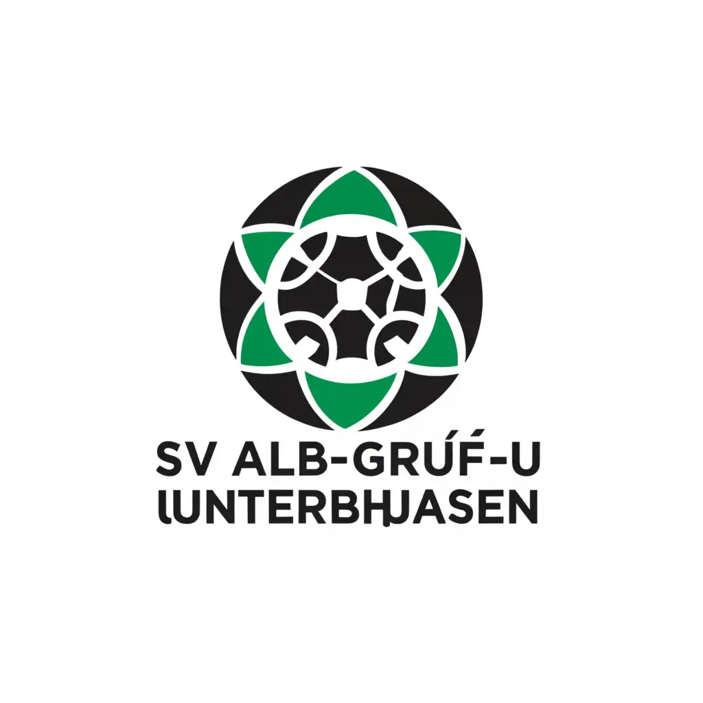 a logo design,with the text "SV Albgrün Unterhausen", main symbol:pictogram of a soccer ball,Minimalistic,be used in Nonprofit industry,clear background