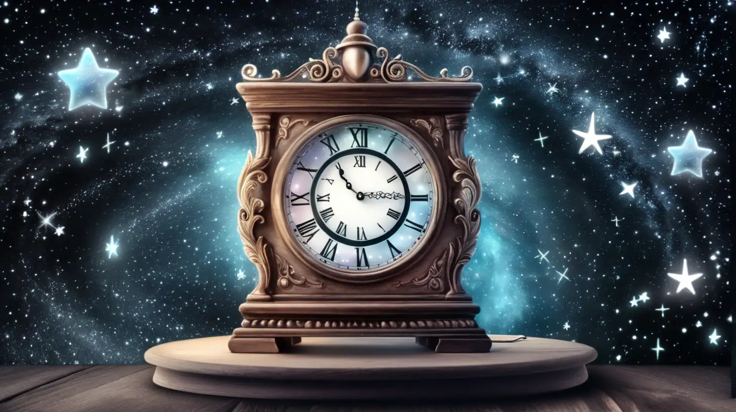 Magical Glowing Clock Galaxy with Fairytale Chalk Board Enchanting YouTube Banner