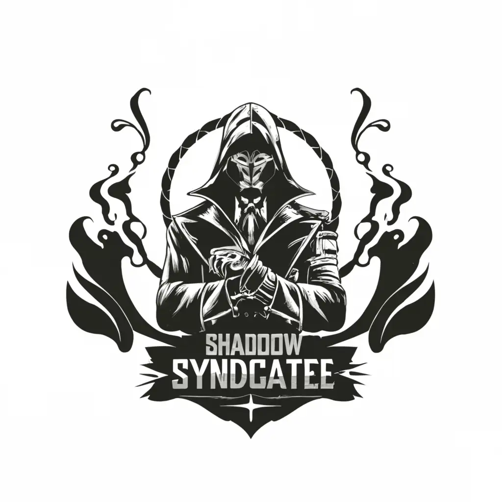 LOGO-Design-For-Shadow-Syndicate-Intricate-Dark-Assassin-Emblem-on-Clean-Background