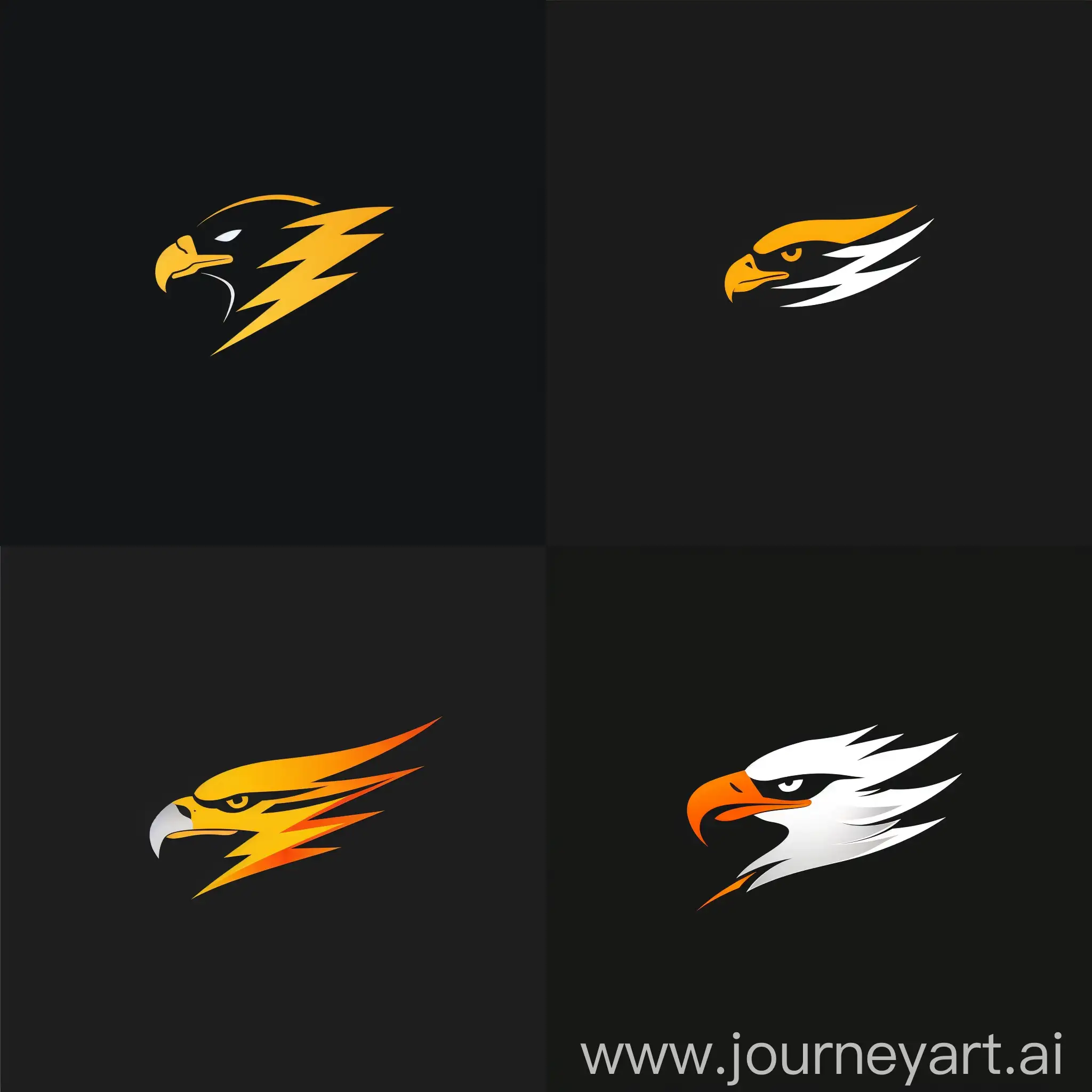 lightning eagle, logo minimalistic one color flat, soft shapes simple beatiful