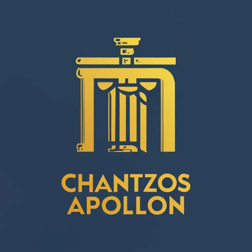 logo, "CHANTZOS APOLLON"  ANCIENT GREEK LAWYER with emphasis on gold, with the text "CHANTZOS APOLLON", typography, be used in Legal industry