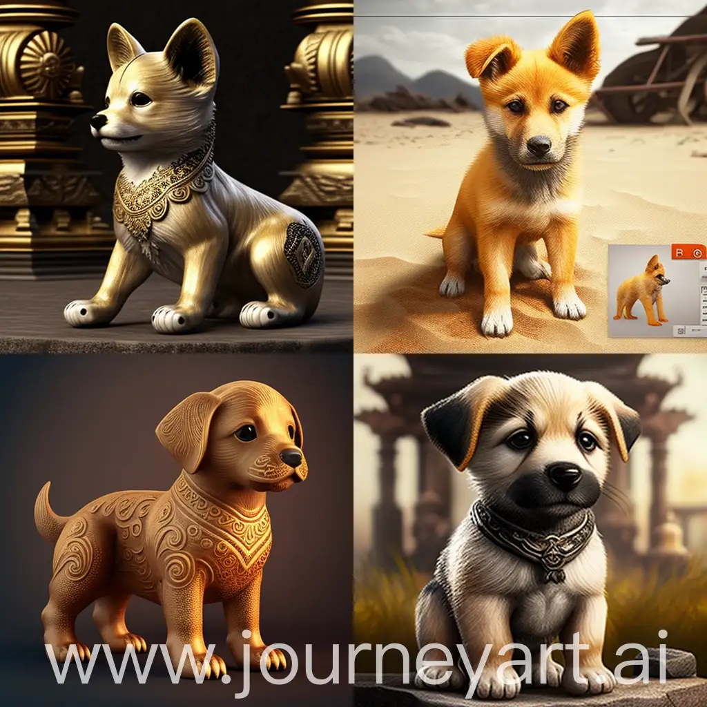 Adorable-3D-Thai-Puppy-Dog-Sitting-in-a-Colorful-Garden