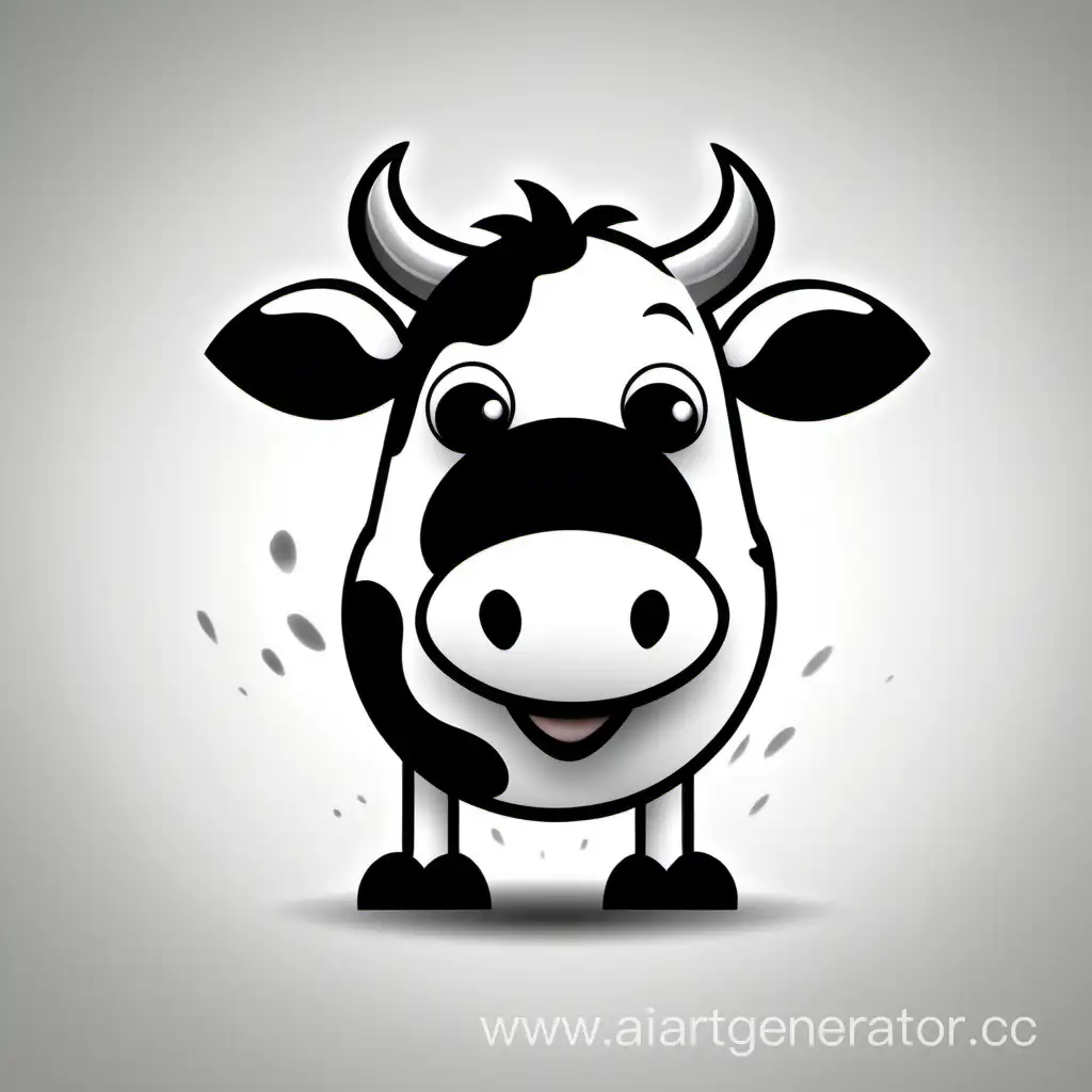 Cheerful-Cow-in-Angry-Birds-Style-Monochrome-Delight