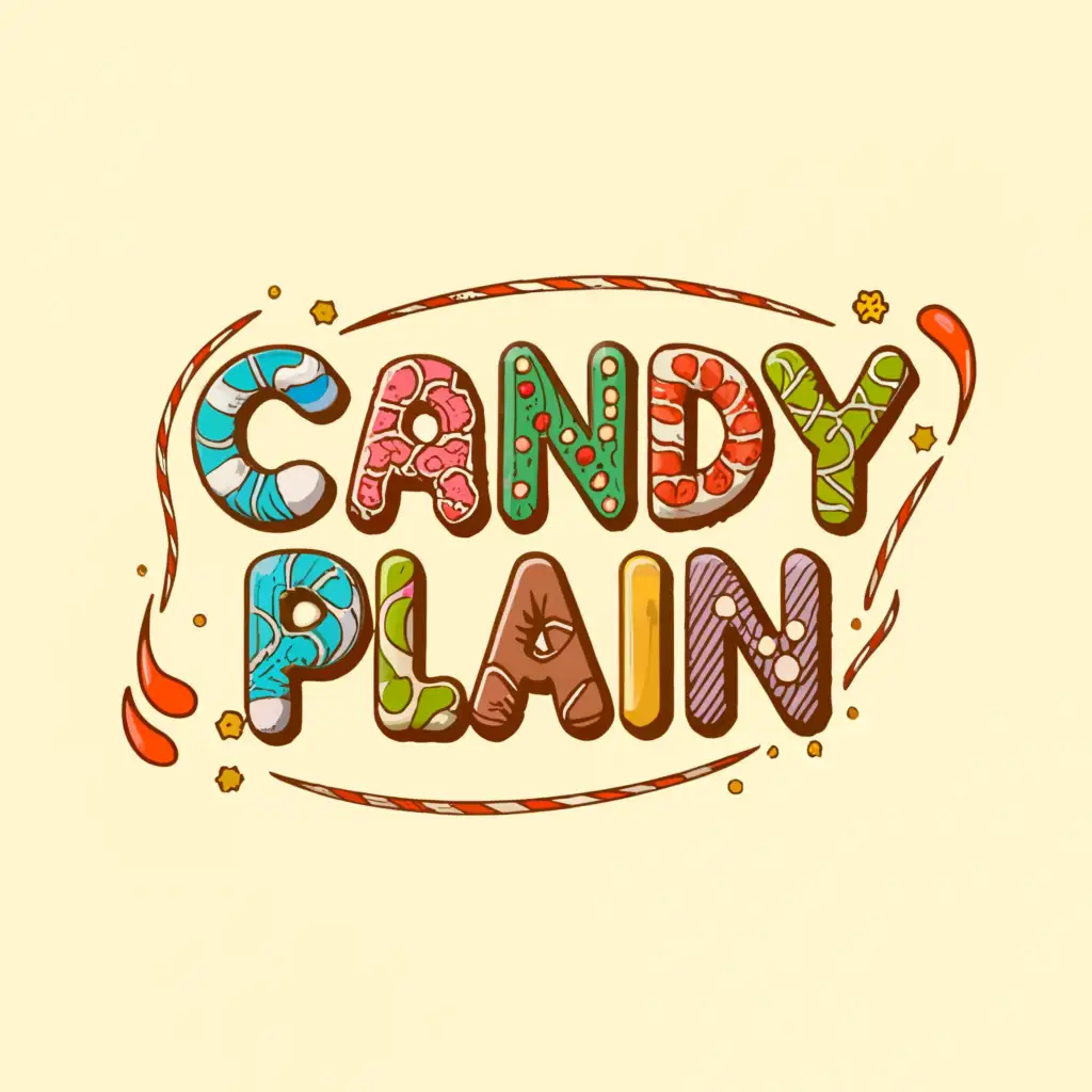 a logo design,with the text "Candy plain", main symbol:Candy plain,complex,clear background
