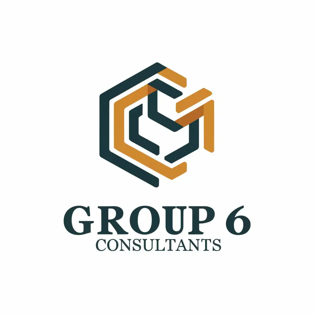 a logo design,with the text "Group 6 Consultants", main symbol:Design a modern and sophisticated (((logo))), perfect for a consulting and project management company named Group 6 Consultants. The logo should feature elegant typography and symbols that convey expertise and teamwork,Moderate,be used in Construction industry,clear background