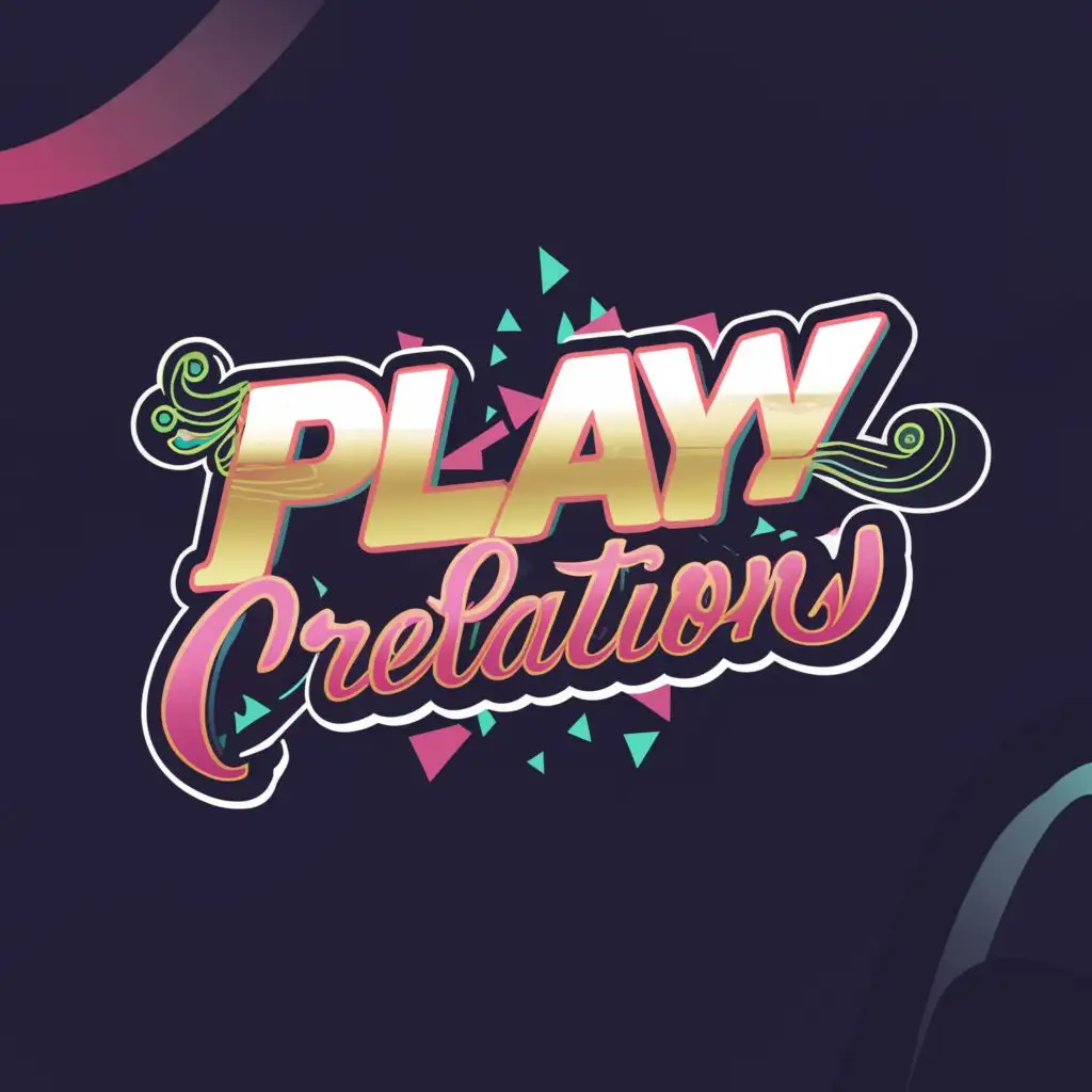 logo, Anime, with the text "Play Creations", typography