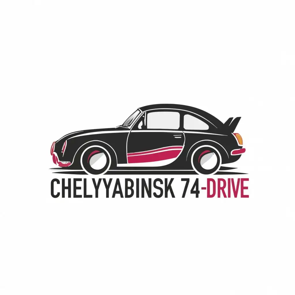 LOGO-Design-For-Chelyabinsk74Drive-Futuristic-Car-Illustration-with-Bold-Typography-for-the-Technology-Industry