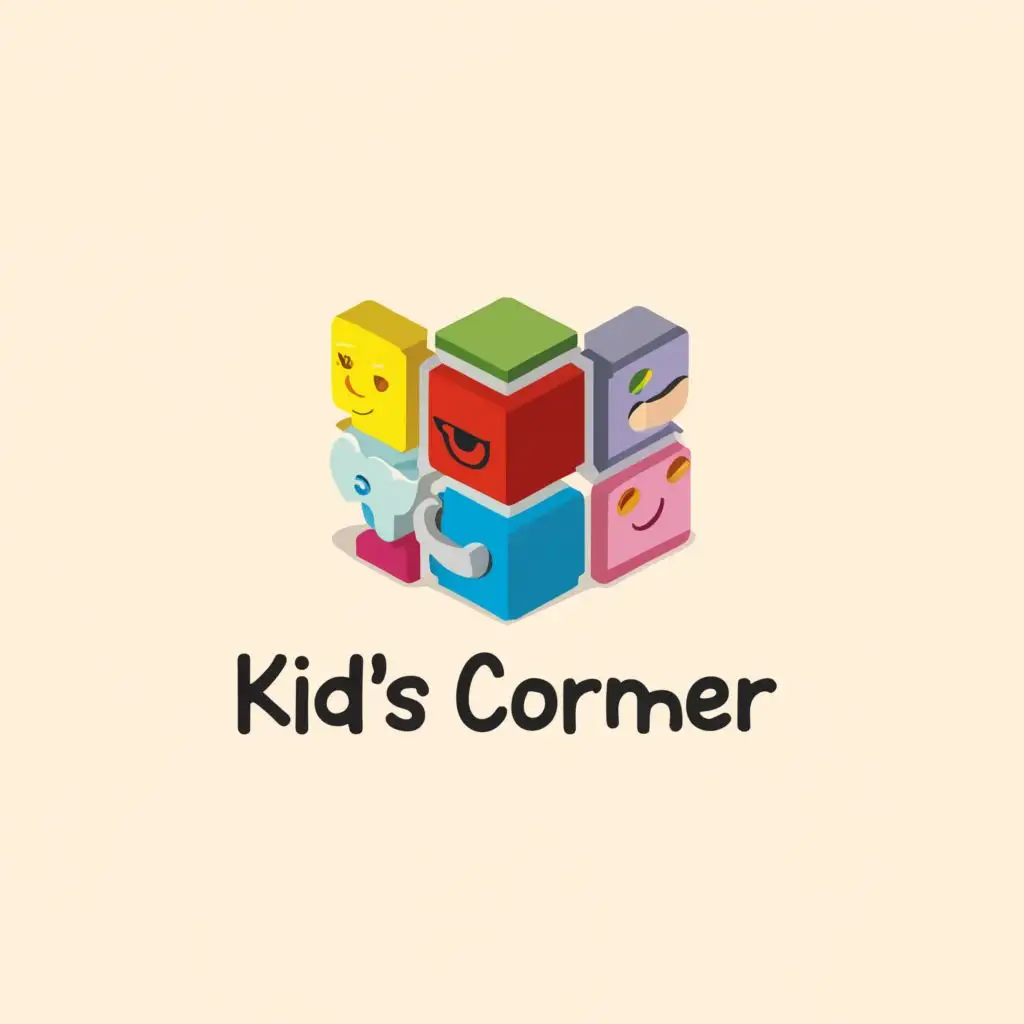 a logo design,with the text "Kid's Corner", main symbol:3d,Moderate,be used in Education industry,clear background