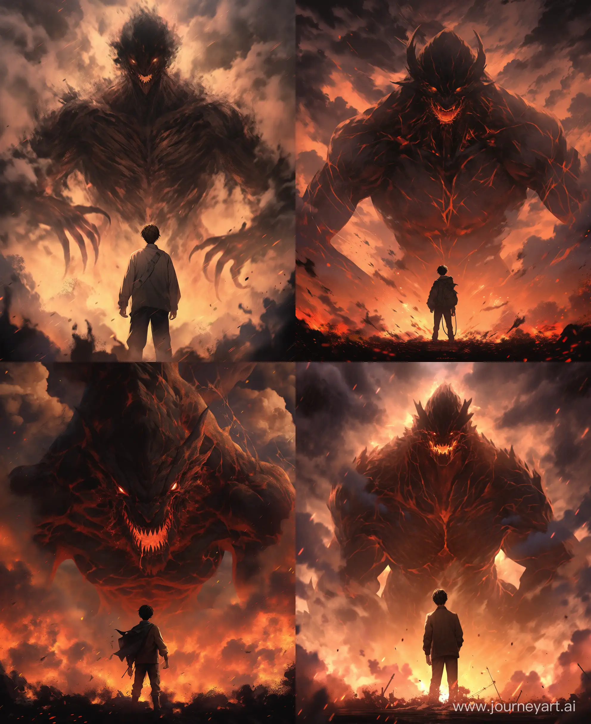 Epic-Battle-Levi-Confronts-Erens-Titan-Form-in-Cinematic-Poster-Style