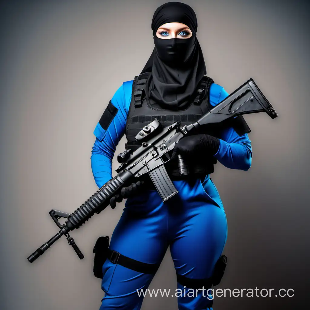 Strong-White-Female-Soldier-in-FormFitting-Gear-and-Niqab
