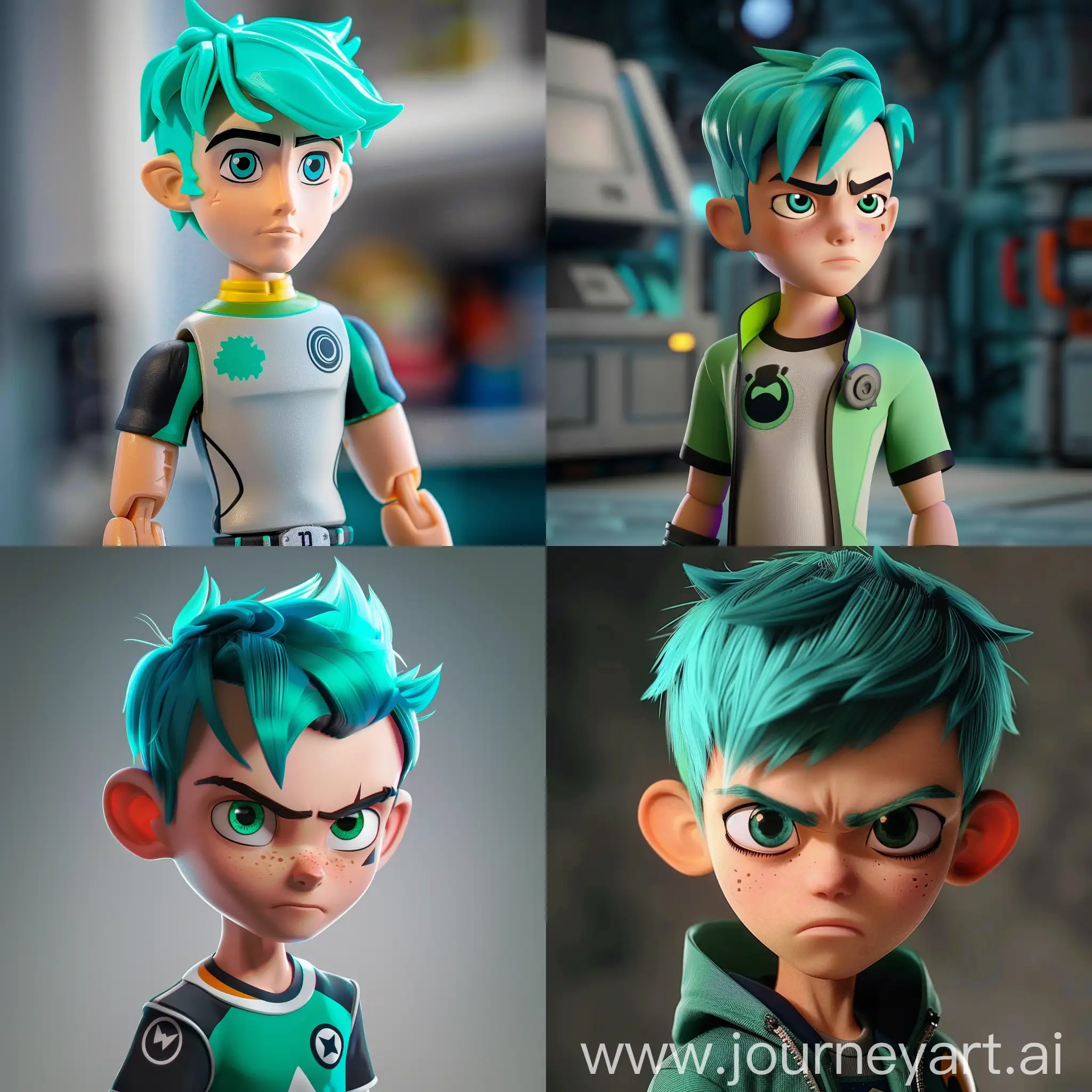 Ben-10-Fan-Art-Vibrant-TurquoiseHaired-Transformation