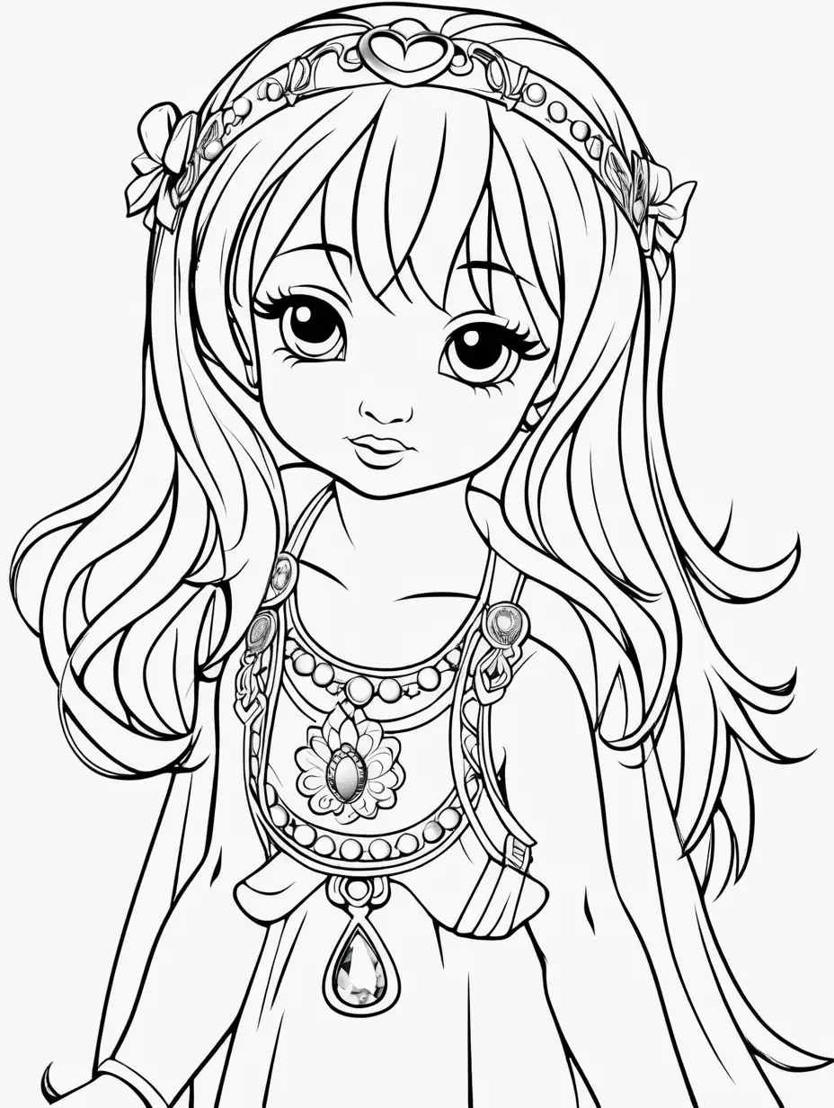 Adorable Baby Girl Jewelry Coloring Page