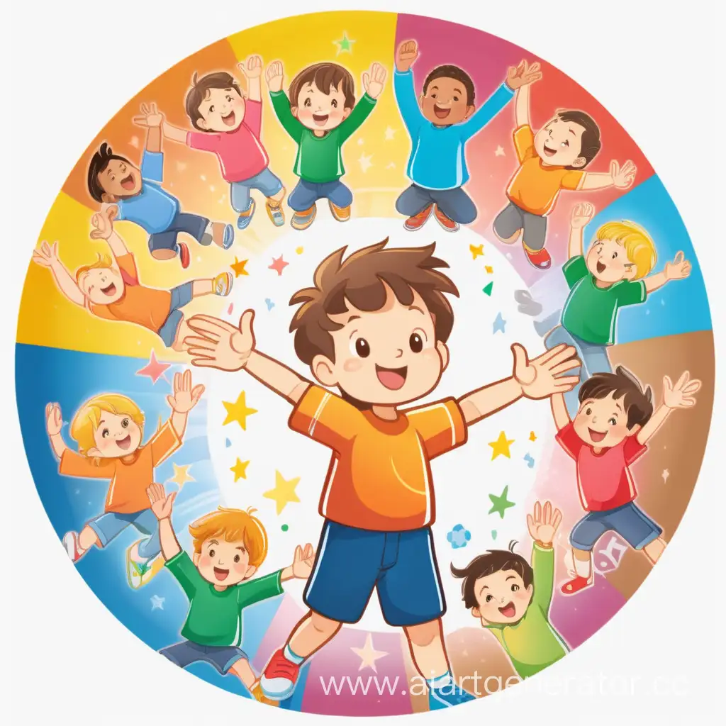 Child-Celebrating-Success-surrounded-by-Colorful-Achievements-in-Cartoon-Style