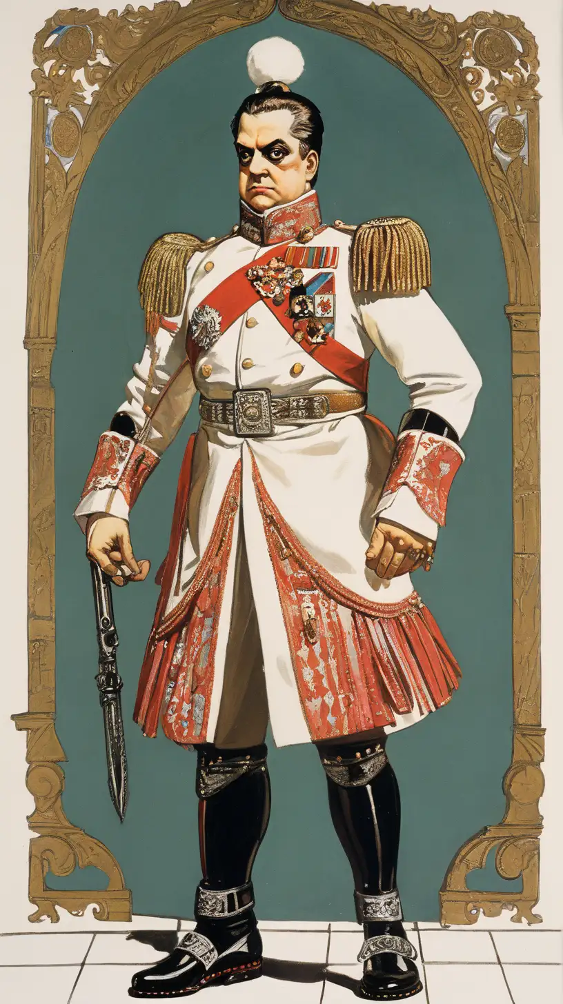 Regal Portrait of Prince Potemkin in Ornate Royal Attire