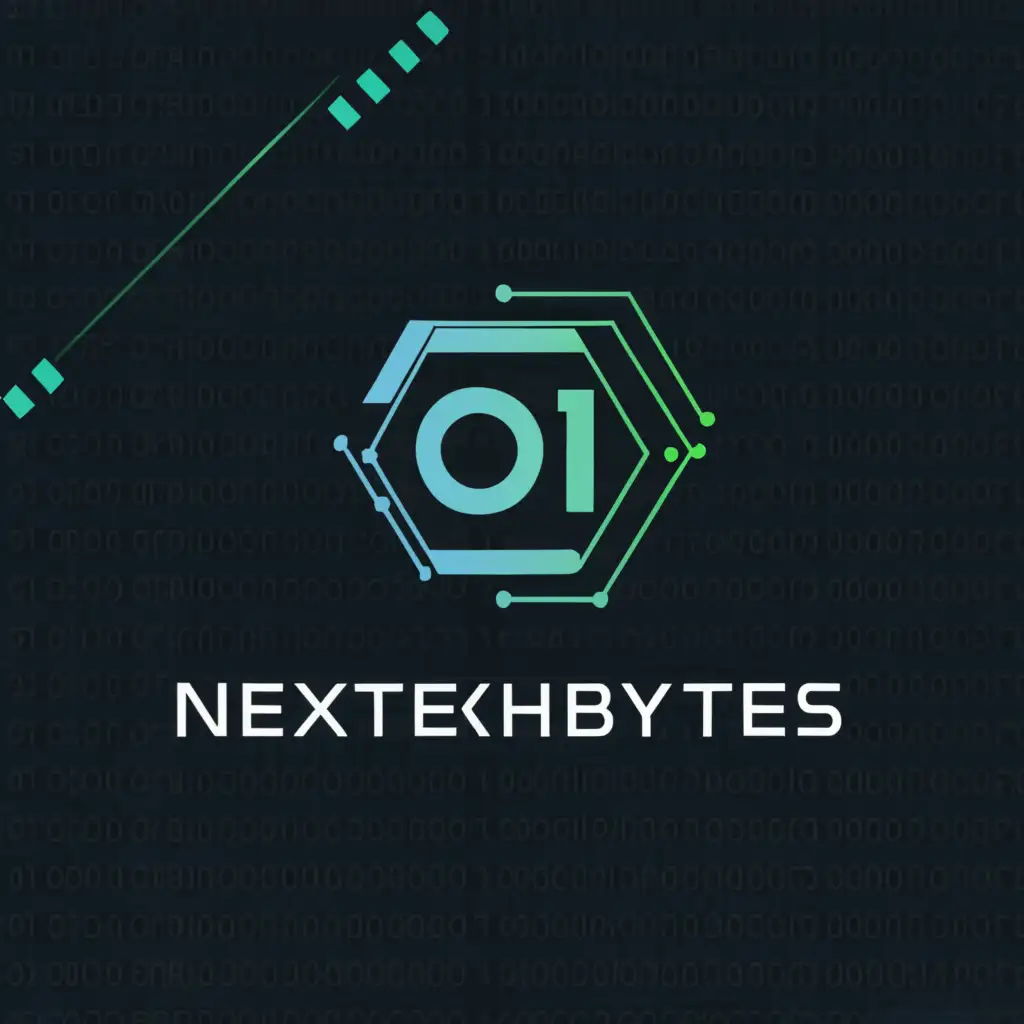 a logo design,with the text "NexTechBytes", main symbol:binary number system 0 1,Moderate,be used in Technology industry,clear background