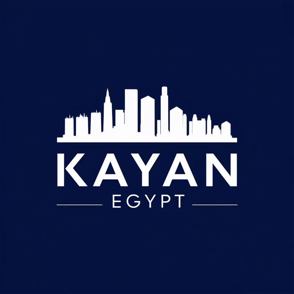 logo, SKYLINE, with the text "KAYAN EGYPT", typography, be used in Real Estate industry