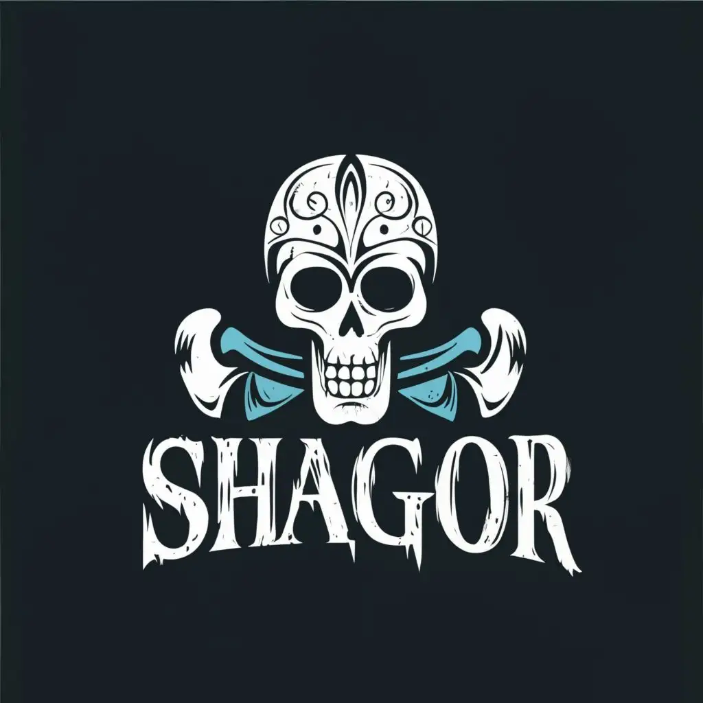 logo, An skeleton, with the text "Shagor", typography, be used in Internet industry