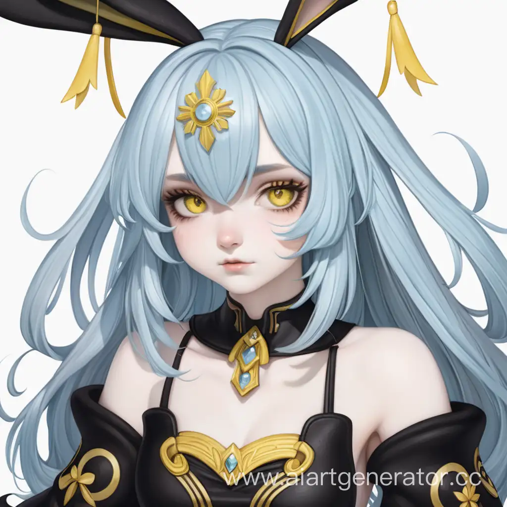 Girl-Empress-with-Light-Blue-Hair-in-Black-Rabbit-Costume