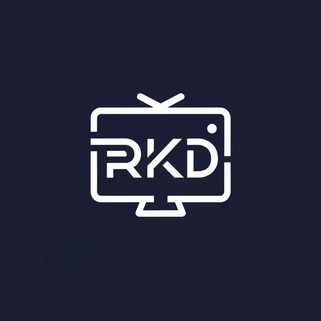 a logo design,with the text "RKD", main symbol:Flat television,Moderate,be used in Technology industry,clear background