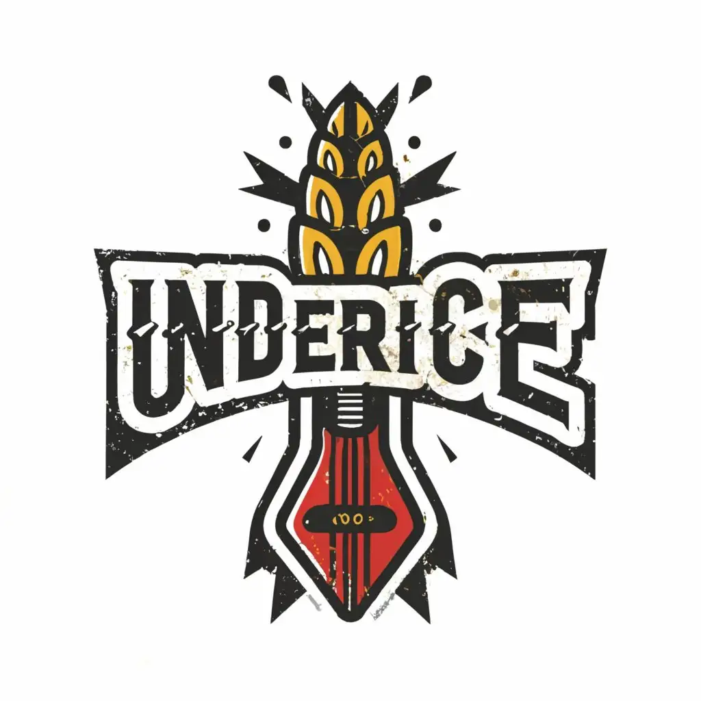 a logo design,with the text "UNDERICE", main symbol:ear of rice, rock and roll,Moderate,be used in Entertainment industry,clear background