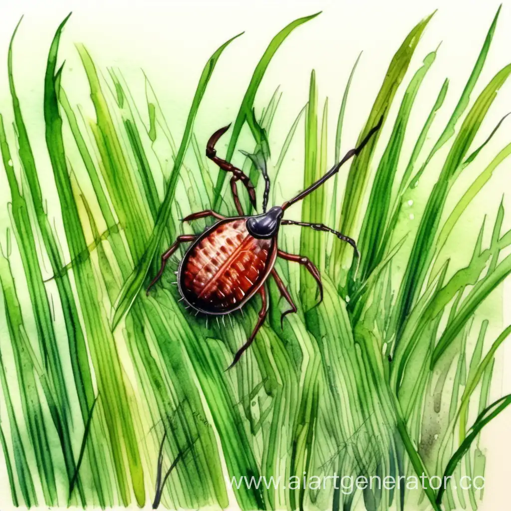 Natures-Symphony-Tick-on-Grass-Watercolor