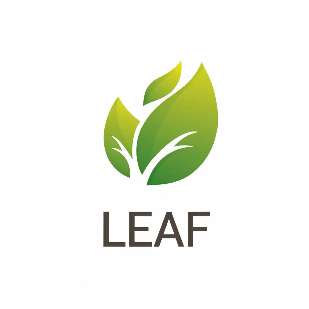 logo, leaf, with the text "leaf", typography