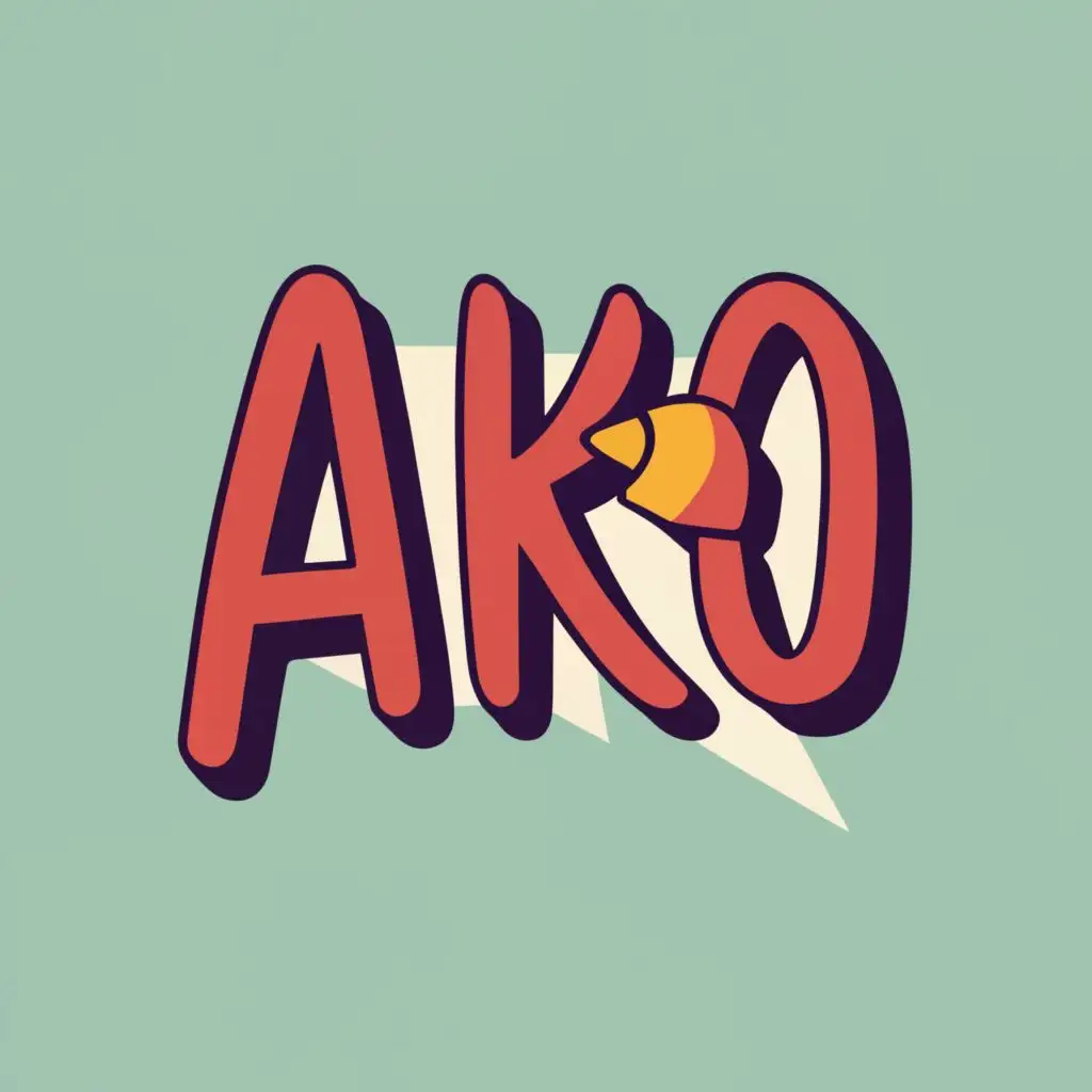 logo, online Learning tools, with the text "AKO", typography, be used in Entertainment industry