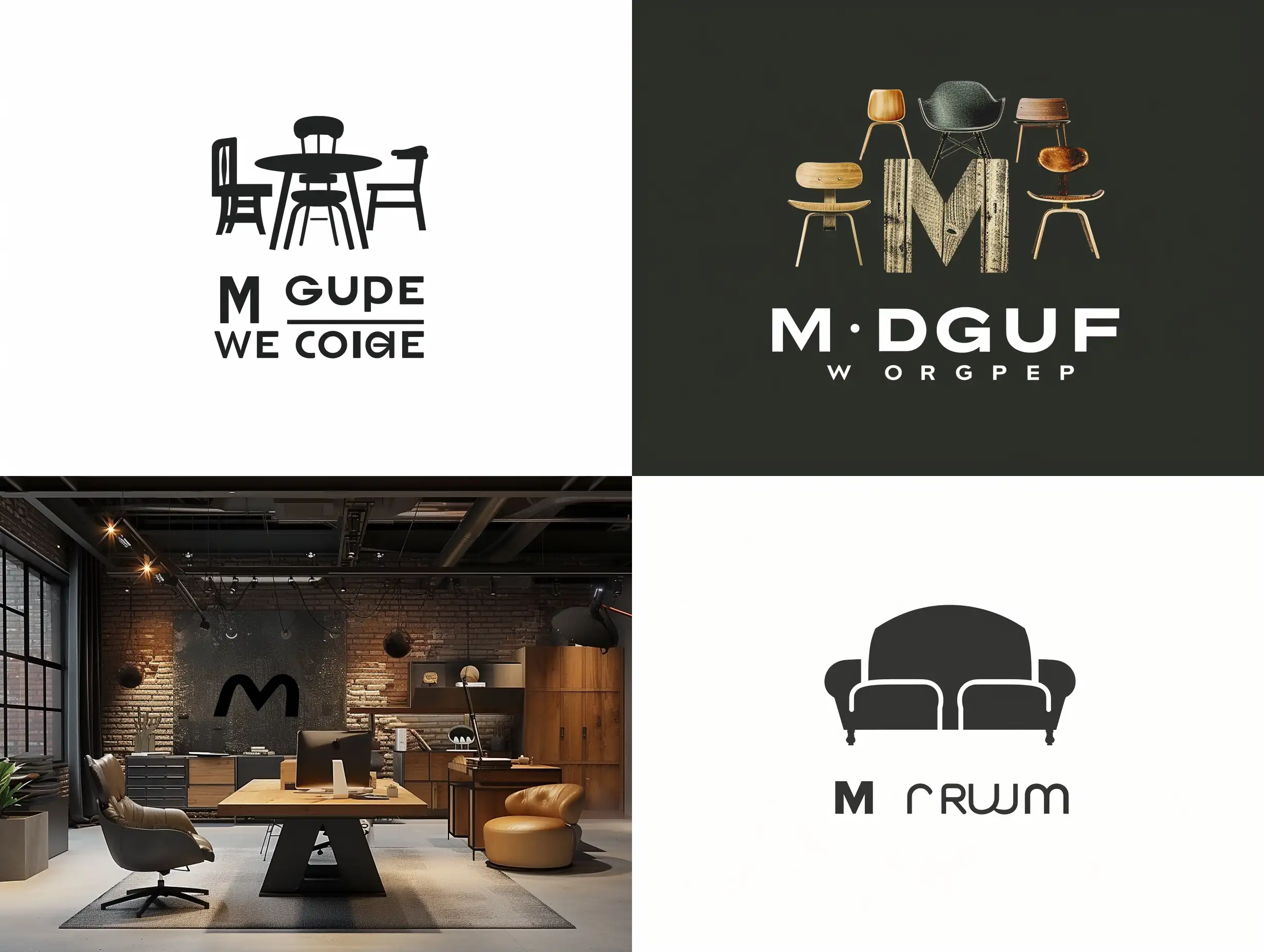 M Group логотип мебельный цех