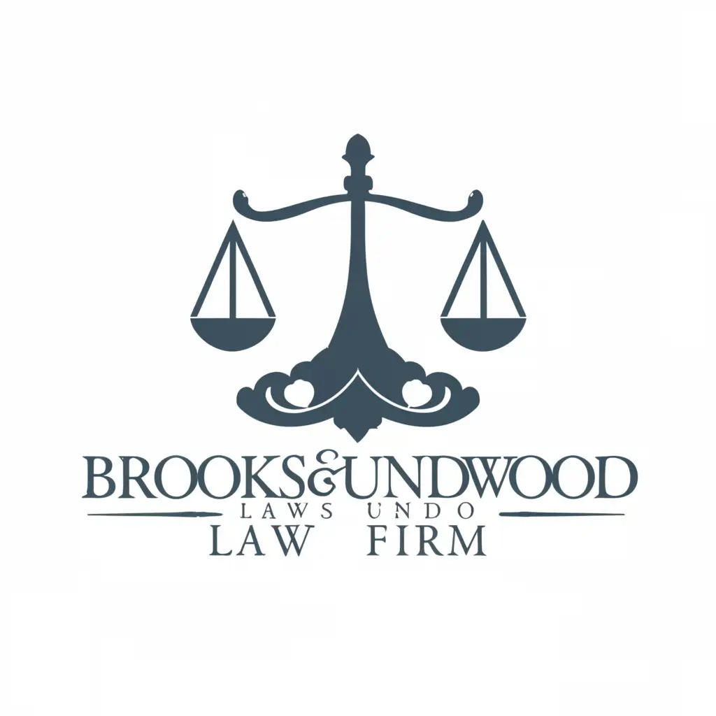 a logo design,with the text "Brooks and Underwood Law Firm", main symbol:Scales of Justice,Moderate,clear background