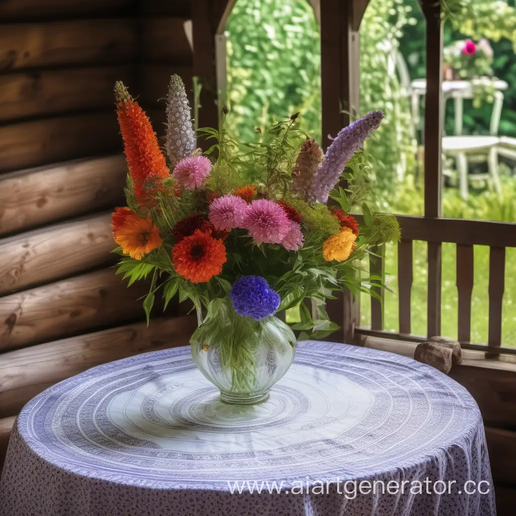 Vibrant-Garden-Gazebo-Blooming-Flowers-on-a-Round-Table