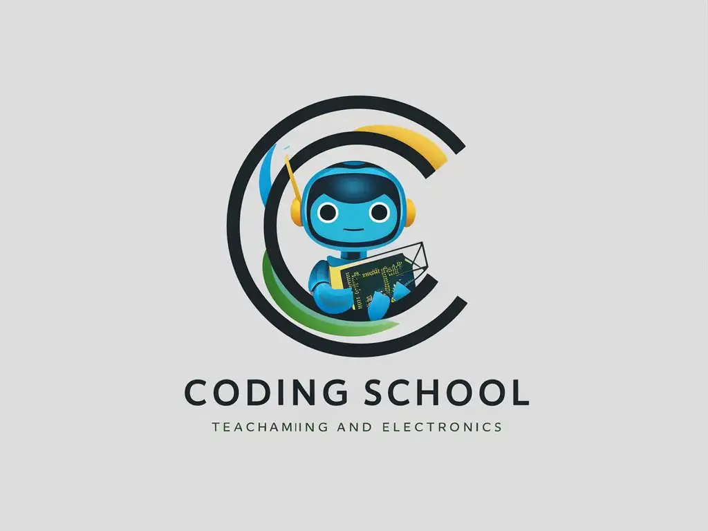 логотип для онлайн школы по программированию, которая преподает программирование и электроннику для детей