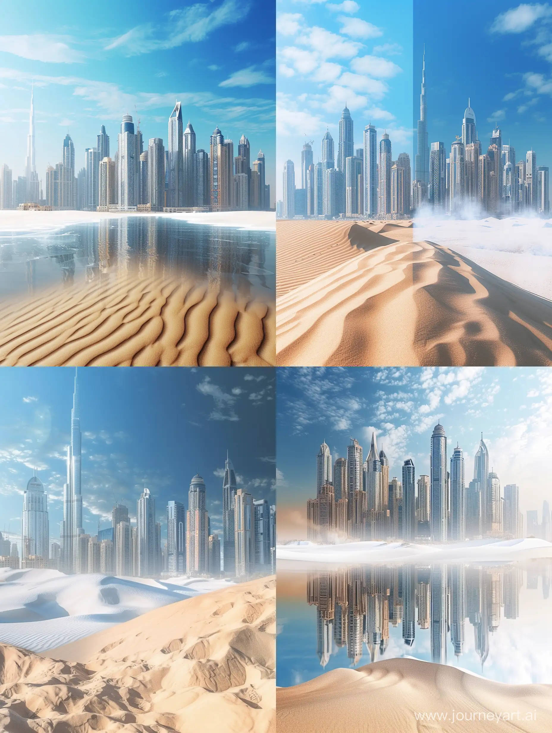 Dubai-City-Realistic-WinterSummer-Split-with-Sand-Foreground