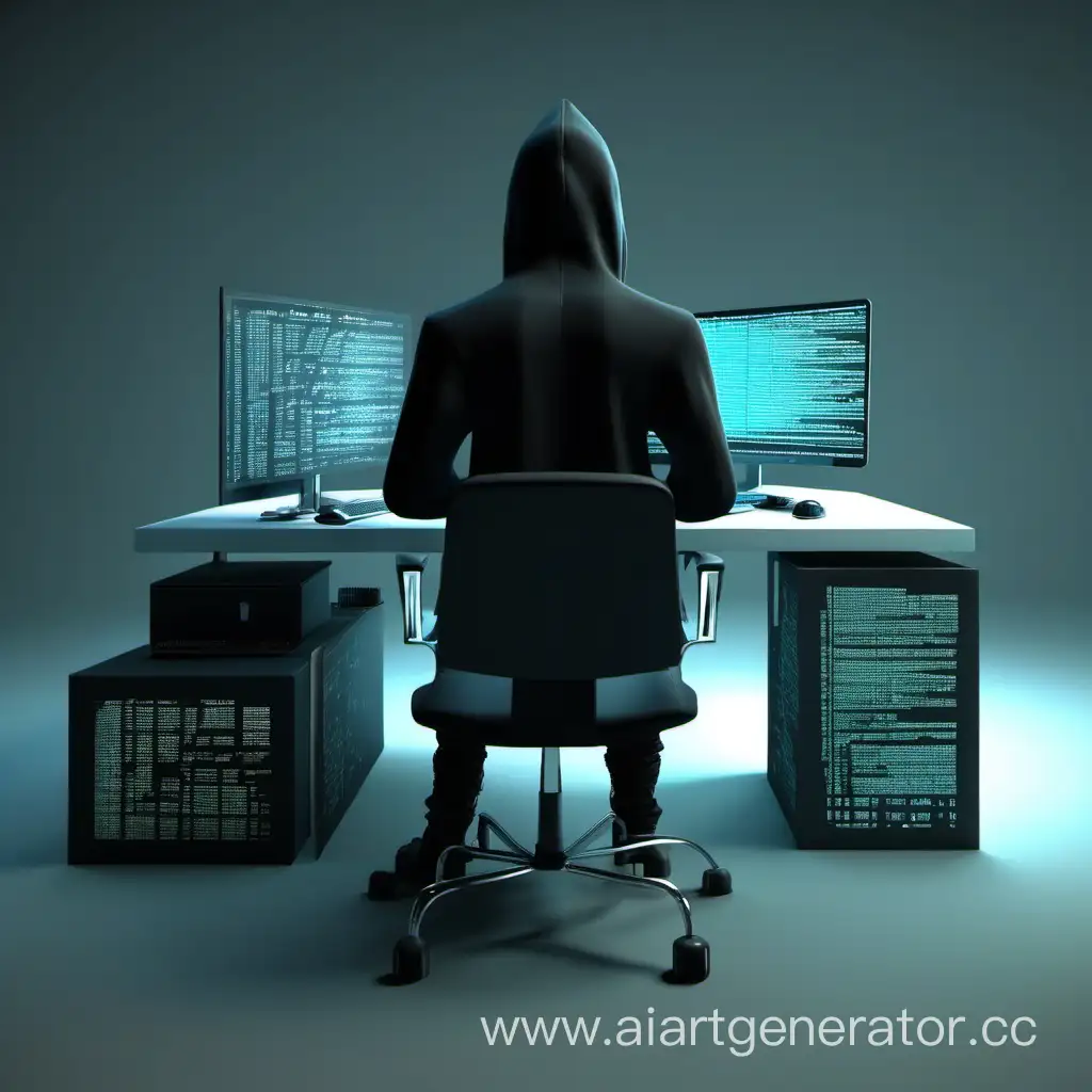 Темный хакер программист 3d