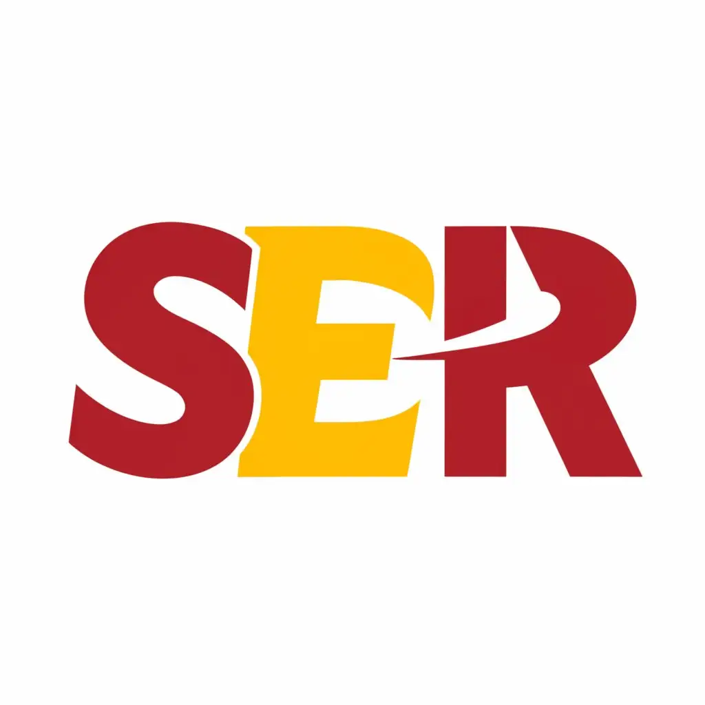 a logo design,with the text "serious and quality professional logo for the home-delivery union with the colours of the Spanish flag and the acronym SER in the centre.", main symbol:TO BE,Moderate,be used in Restaurant industry,clear background