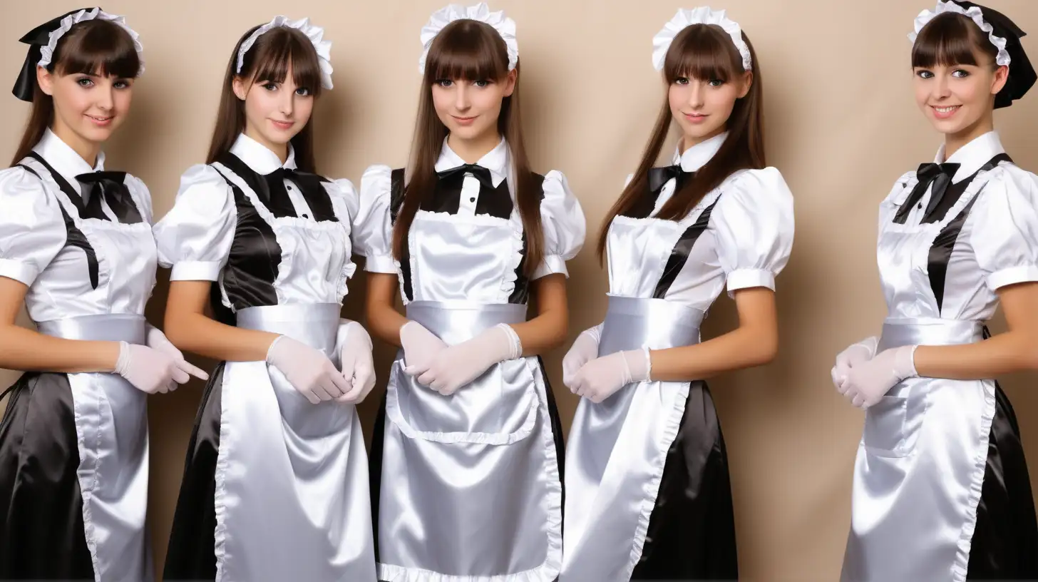 Elegant Maid Uniforms Captivating Image of a Girl in Satin Attire