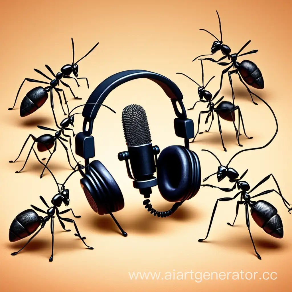 Ants-Podcasting-with-Headphones-and-Microphone-Tiny-Talk-Show