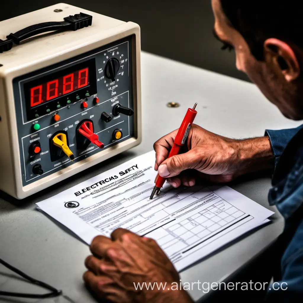 Focused-Individual-Taking-Electrical-Safety-Exam