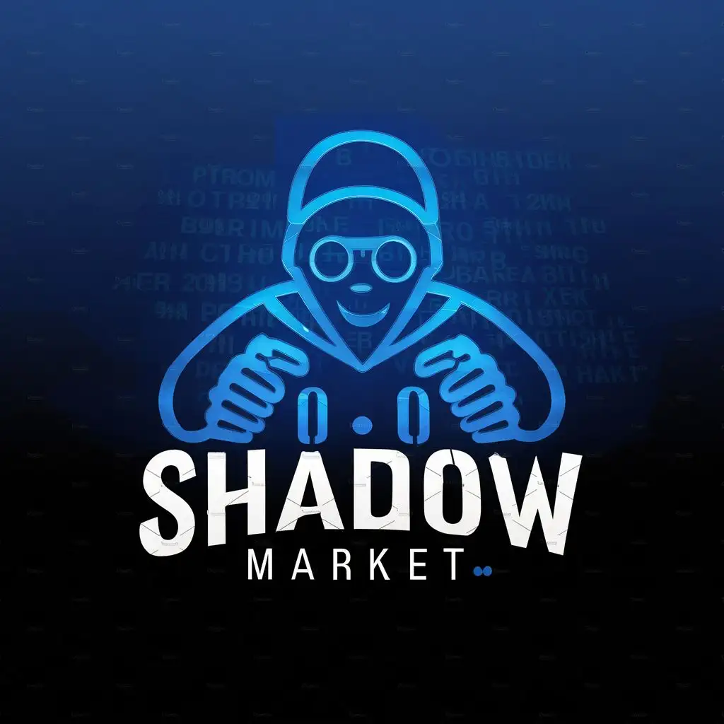 logo, HACKER, with the text "SHADOW Market", typography, be used in Technology industry