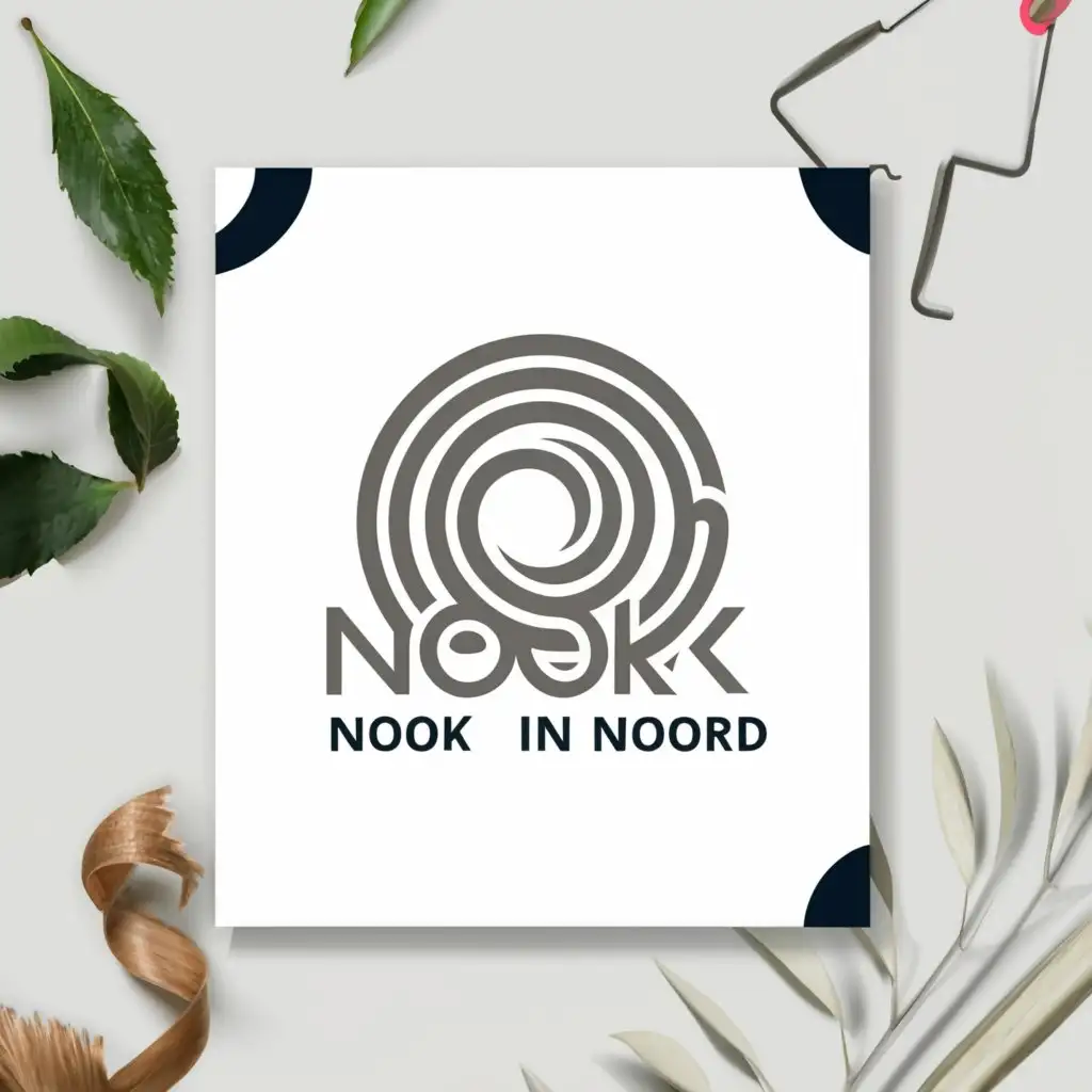 a logo design,with the text "Nook in Noord

", main symbol:I’d like a clean logo with the name Nook in Noord on one side of the card. There will be more details and a qr code on the back.
I’d like the text to look like strands of hair in grey scale.

Target Market(s)
upmarket mostly females cosy small unique salon, artists,

Industry/Entity Type
hairdressing

Logo styles of interest
Wordmark Logo
Word or name based logo (text only)

Font styles to use
Decorative

choose only greyscale colors for use in the design.

Requirements
Must have
hair like strands as font. fonts with a sort ball at the start of the letter like the root of a hair would be nice (see the image attached OLGA),Moderate,clear background
