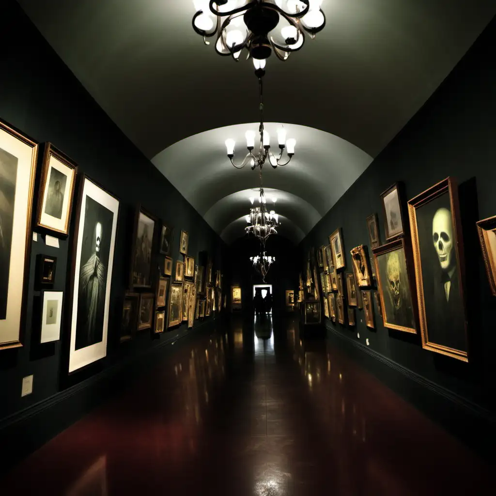 Eerie Museum of Curiosities with Mysterious Artifacts and Haunting Atmosphere