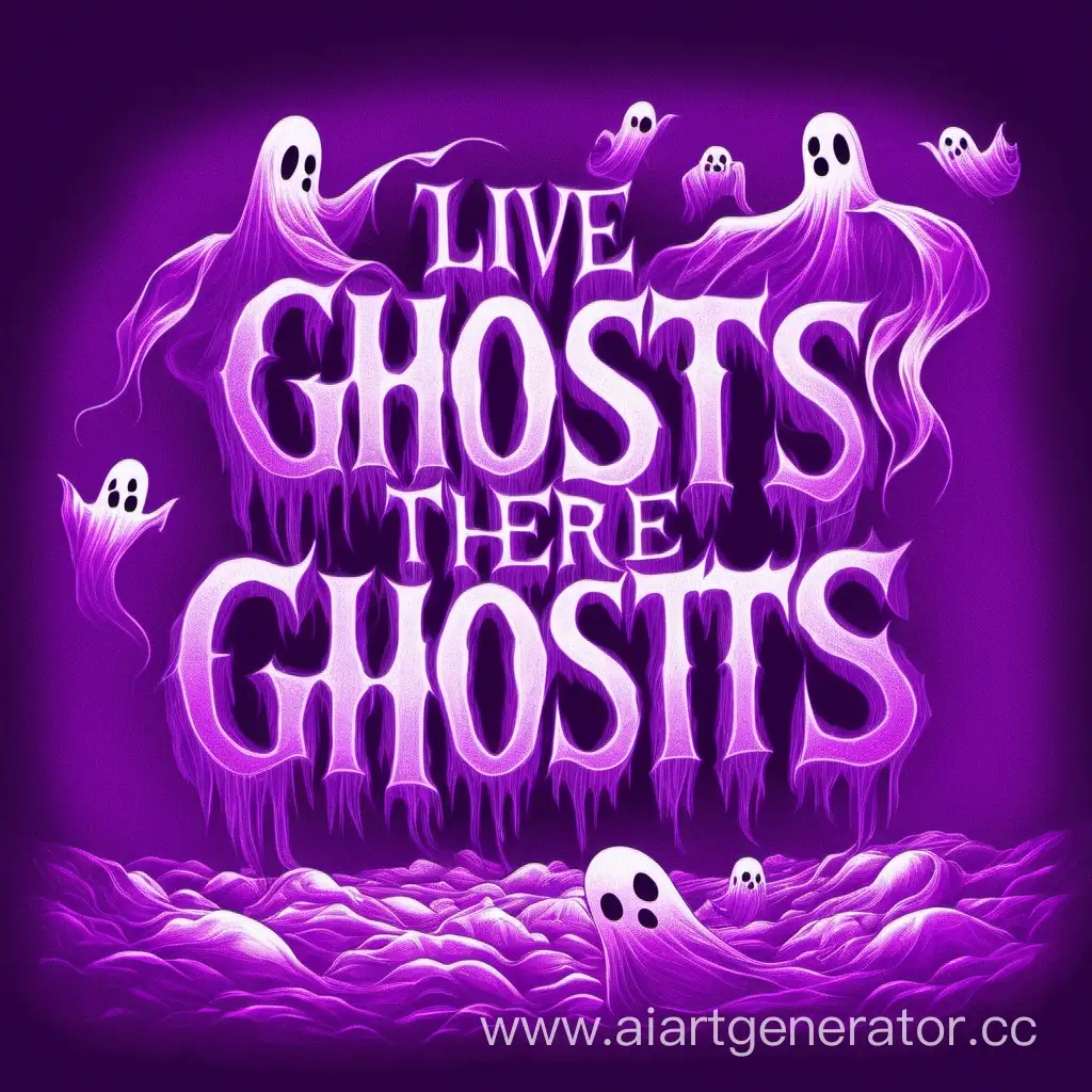 фиолетовый фон напиши там призраки живут
