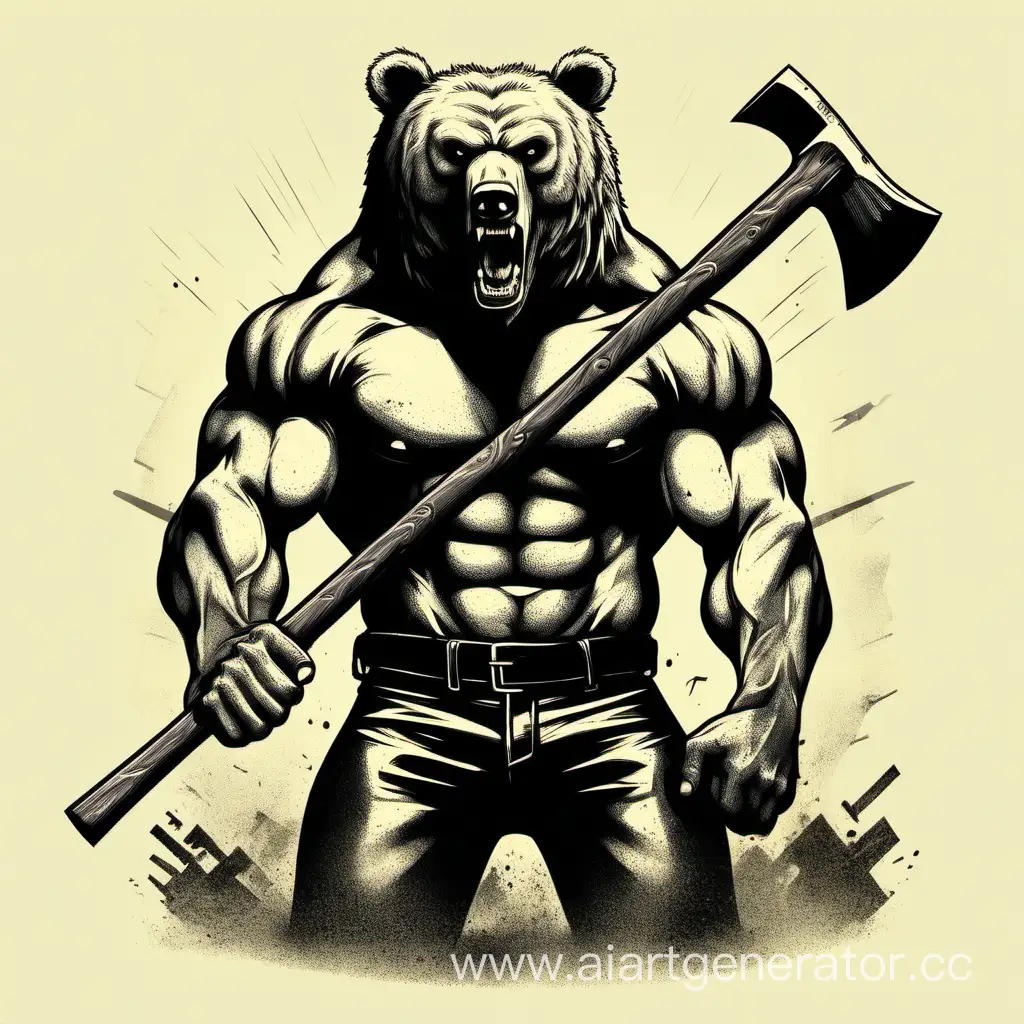 Muscular-Man-with-Bear-Head-Wielding-Axe